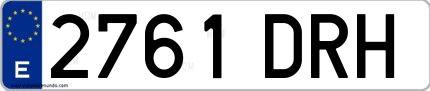 Ejemplo de matrícula española 2761 DRH