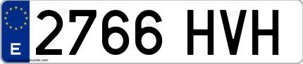 Ejemplo de matrícula española 2766 HVH