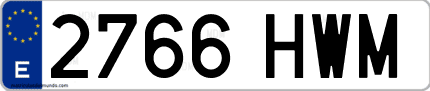 Ejemplo de matrícula de coche ordinaria 2766 HWM