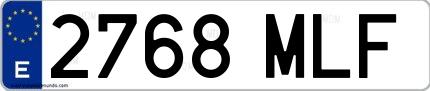 Ejemplo de matrícula española 2768 MLF