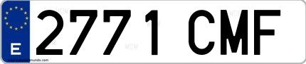 Ejemplo de matrícula española 2771 CMF