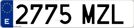 Ejemplo de matrícula de coche ordinaria 2775 MZL