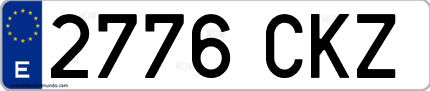 Ejemplo de matrícula de coche ordinaria 2776 CKZ