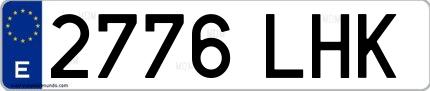Ejemplo de matrícula española 2776 LHK