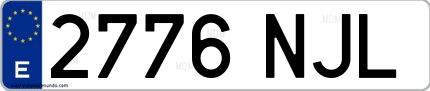 Ejemplo de matrícula española 2776 NJL