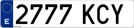 Ejemplo de matrícula de coche ordinaria 2777 KCY