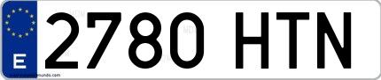 Ejemplo de matrícula española 2780 HTN