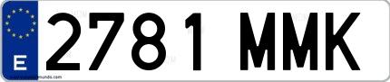 Ejemplo de matrícula española 2781 MMK
