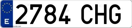 Ejemplo de matrícula española 2784 CHG