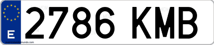 Ejemplo de matrícula de coche ordinaria 2786 KMB