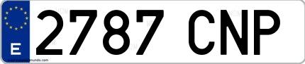 Ejemplo de matrícula española 2787 CNP