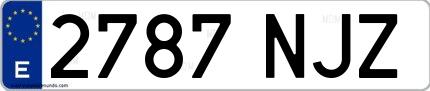 Ejemplo de matrícula española 2787 NJZ