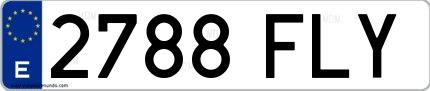 Ejemplo de matrícula española 2788 FLY