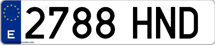 Ejemplo de matrícula de coche ordinaria 2788 HND