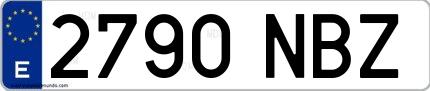Ejemplo de matrícula española 2790 NBZ