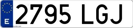 Ejemplo de matrícula española 2795 LGJ