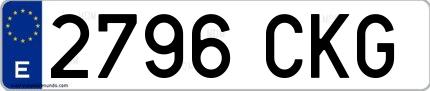 Ejemplo de matrícula española 2796 CKG