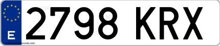 Ejemplo de matrícula española 2798 KRX