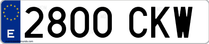 Ejemplo de matrícula de coche ordinaria 2800 CKW