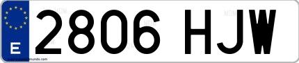 Ejemplo de matrícula española 2806 HJW