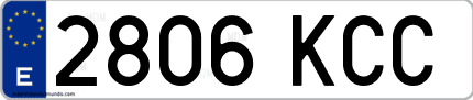 Ejemplo de matrícula de coche ordinaria 2806 KCC
