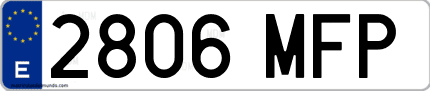 Ejemplo de matrícula de coche ordinaria 2806 MFP
