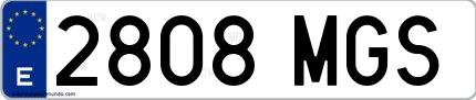 Ejemplo de matrícula española 2808 MGS