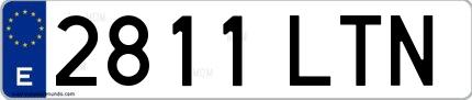 Ejemplo de matrícula española 2811 LTN