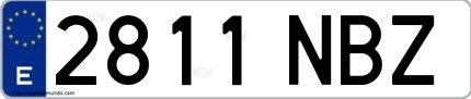 Ejemplo de matrícula española 2811 NBZ
