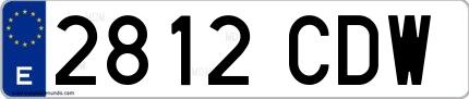 Ejemplo de matrícula española 2812 CDW