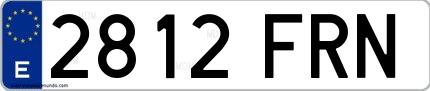 Ejemplo de matrícula española 2812 FRN