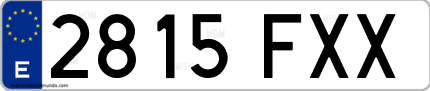 Ejemplo de matrícula de coche ordinaria 2815 FXX