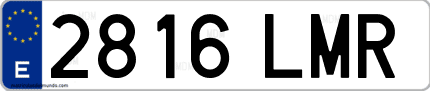 Ejemplo de matrícula de coche ordinaria 2816 LMR