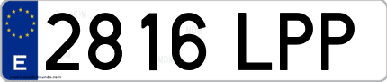 Ejemplo de matrícula de coche ordinaria 2816 LPP