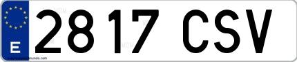 Ejemplo de matrícula española 2817 CSV