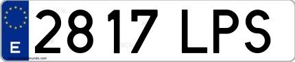 Ejemplo de matrícula española 2817 LPS
