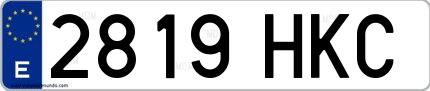 Ejemplo de matrícula española 2819 HKC
