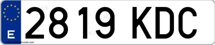 Ejemplo de matrícula española 2819 KDC