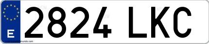 Ejemplo de matrícula española 2824 LKC