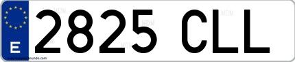 Ejemplo de matrícula española 2825 CLL