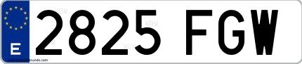 Ejemplo de matrícula española 2825 FGW