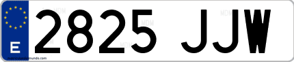 Ejemplo de matrícula de coche ordinaria 2825 JJW