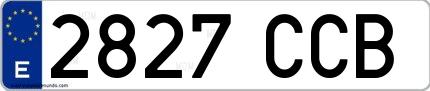 Ejemplo de matrícula española 2827 CCB