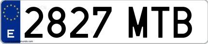 Ejemplo de matrícula española 2827 MTB