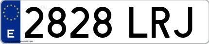 Ejemplo de matrícula española 2828 LRJ