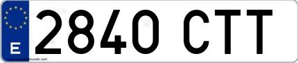 Ejemplo de matrícula española 2840 CTT