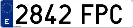 Ejemplo de matrícula española 2842 FPC