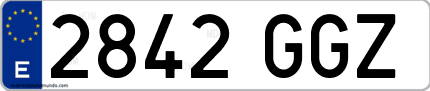 Ejemplo de matrícula de coche ordinaria 2842 GGZ