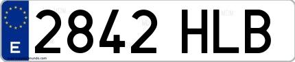 Ejemplo de matrícula española 2842 HLB