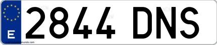 Ejemplo de matrícula española 2844 DNS